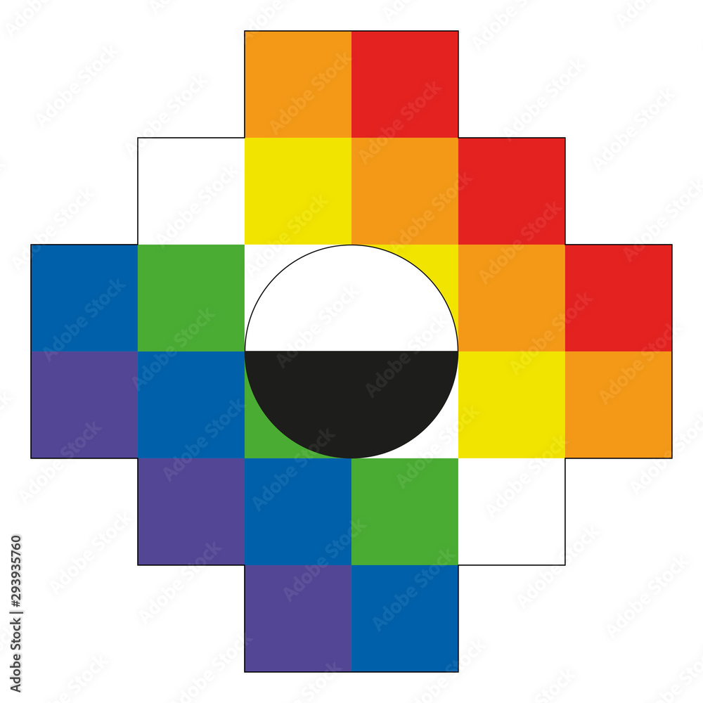 Φωτογραφία Chakana, Andean square cross, the most important symbol of Andean culture on white background