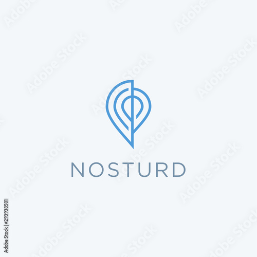 Map marker abstract logo icon, minimal awesome professional logo design template - Vector.