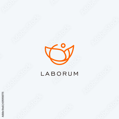 Active person with leaf logo icon, minimal awesome professional logo design template - Vector