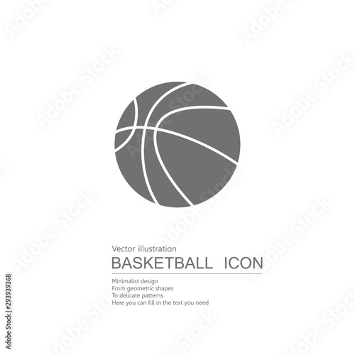 Vector drawn basketball. Isolated on white background.