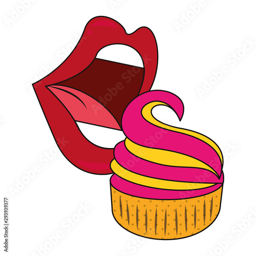 sweet muffin and mouth design
