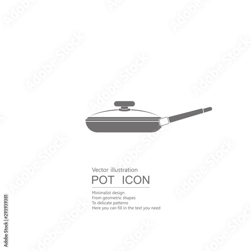 Vector drawn pot. Isolated on white background.