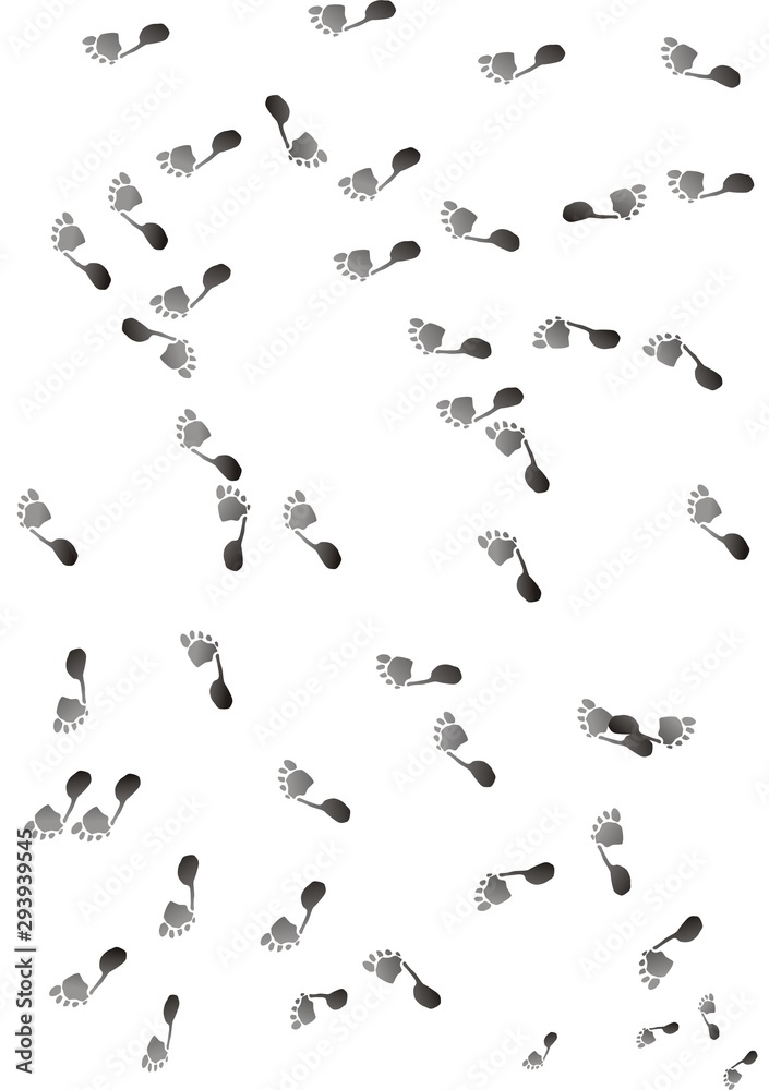 Background for design. Many footprints. Background for design. Many footprints.