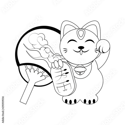 Maneki neko cat design