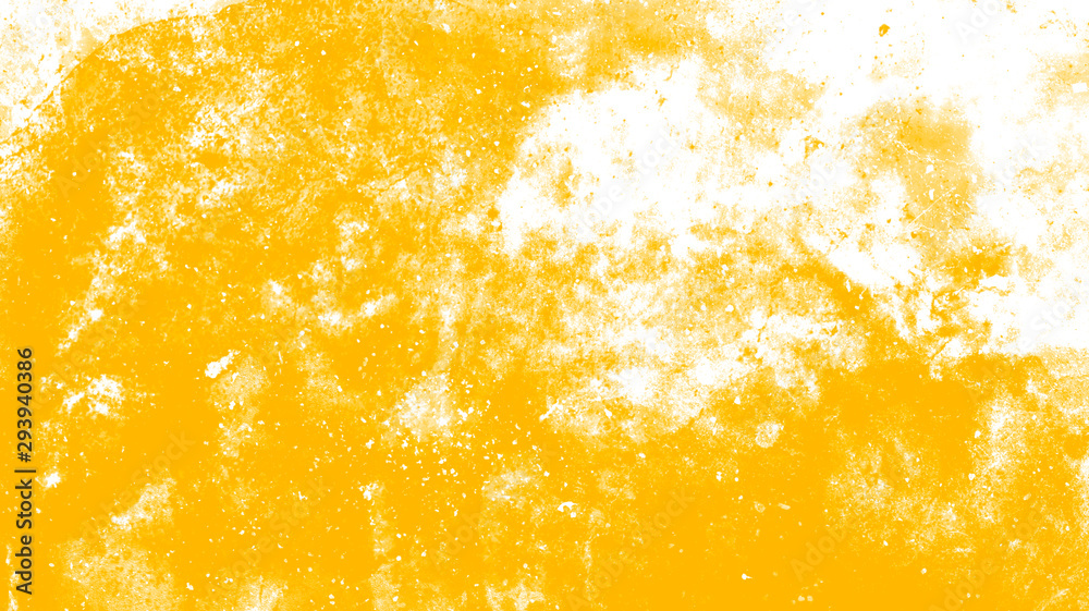 Abstract yellow watercolor stains on white background