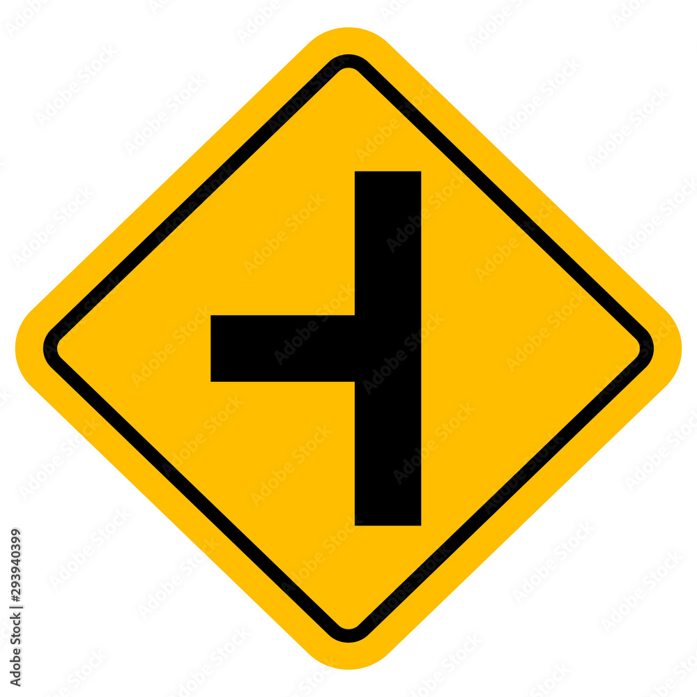 Side road sign - Traffic symbol vector illustration. Side road sign - Traffic symbol vector illustration.