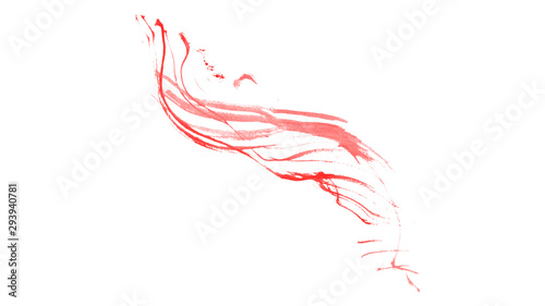 Abstract red paint on white background