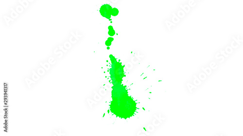 Abstract green paint splash isolated on white background. Green paint stains backdrop © Александр Ковалёв