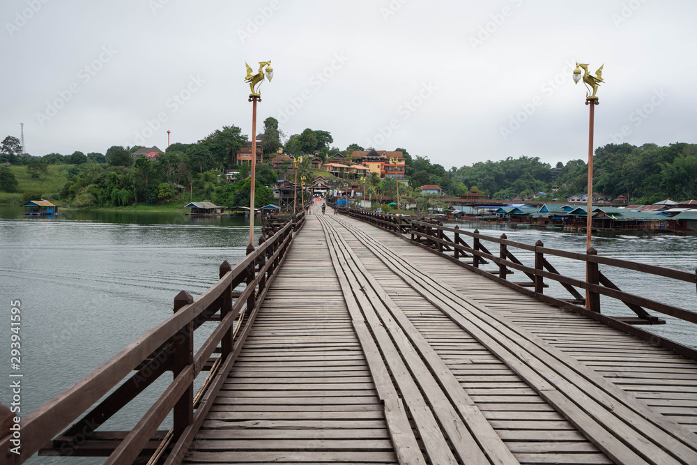  longest wooden bridge in Thailand Sangkhla Kanchanaburi Thailand