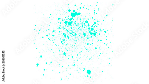 Abstract background with turquoise ink drops