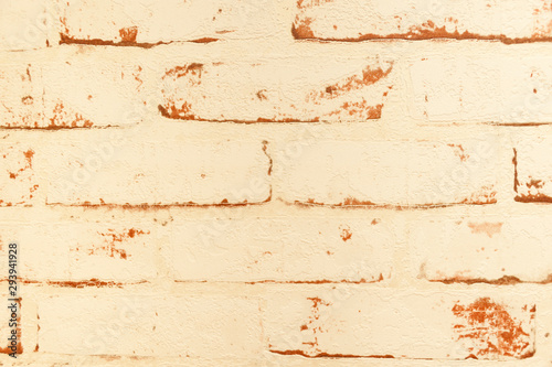 Detailed close-up of an old brick wall for use in wallpaper, texture, design, pattern, backgrounds, etc. photo