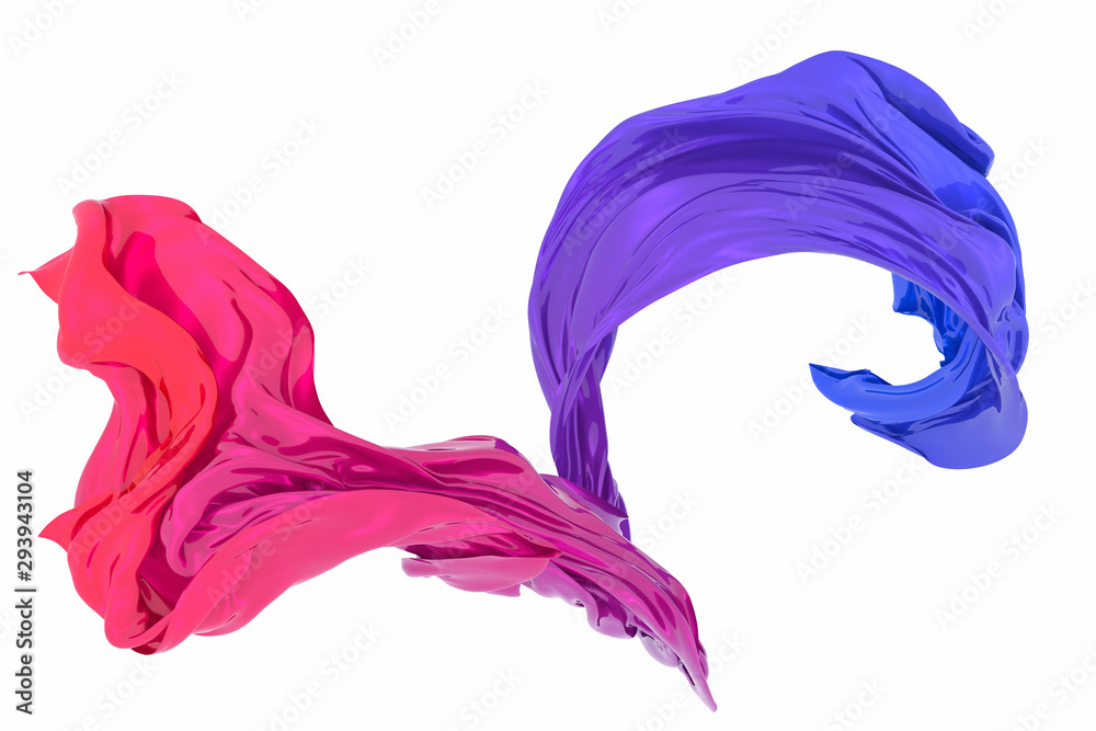 Fototapeta premium Abstract background of multicolored wavy shape. 3d rendering image.