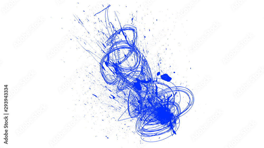 Abstract beautiful blue ink splash on white backdrop Abstract beautiful blue ink splash on white backdrop