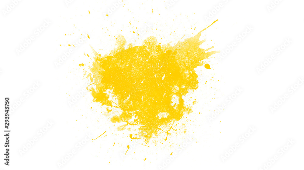 Abstract yellow splash on white background