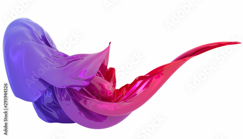 Abstract background of multicolored wavy shape. 3d rendering image.