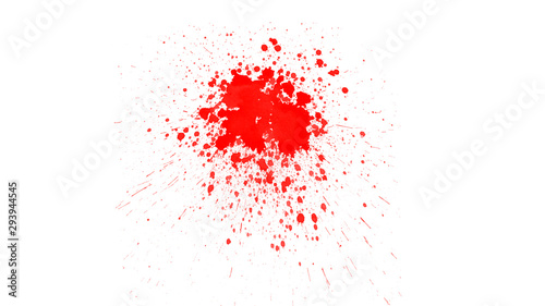 Blood drops brush. Red blots on white background
