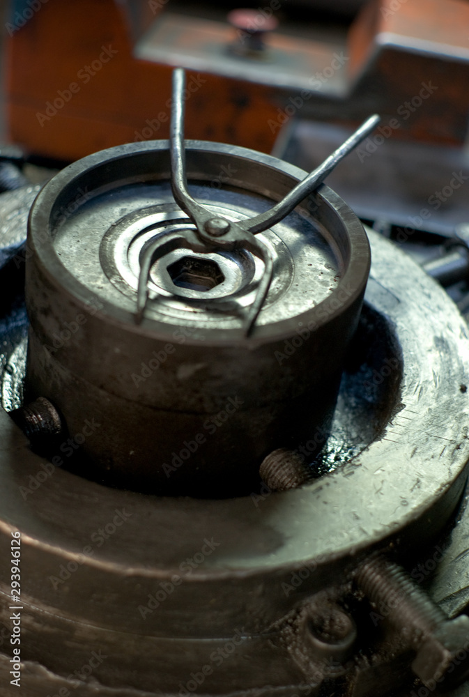 Pliers in a factory on a wheel Pliers in a factory on a wheel