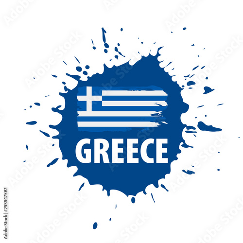 Greece flag, vector illustration on a white background.