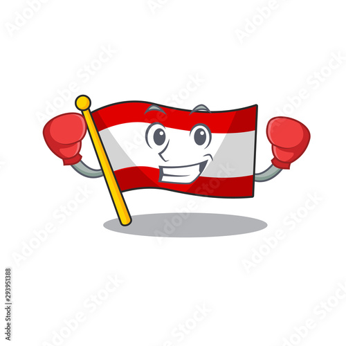 Boxing flag austria isolated with the mascot