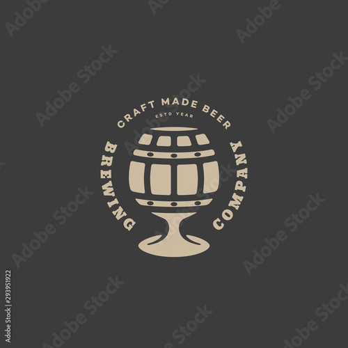 Barrel glass beer logo