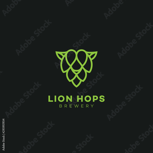 Lion hops logo
