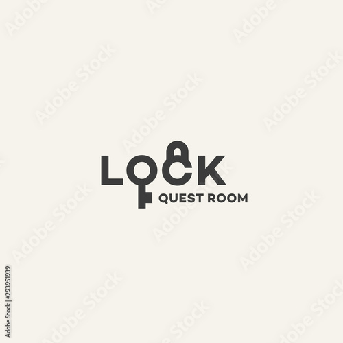 Lock lettering logo