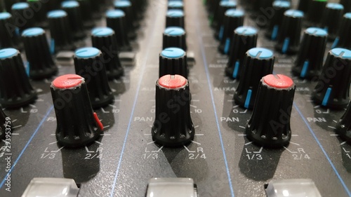 Close up mixer buttom, sound mixer background