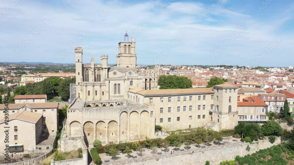 Aerial view of Beziers city with Saint-Nazaire Cathedral Aerial view of Beziers city with Saint-Nazaire Cathedral