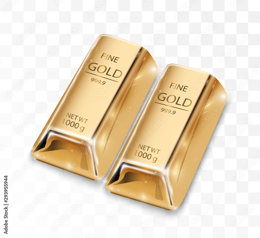 Gold bar isolated on transparent background. Gold bar isolated on transparent background.