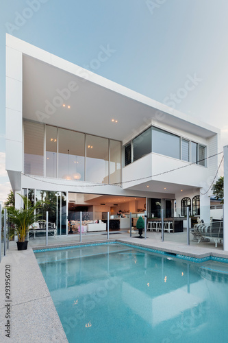 Modern house exterior with swimming pool © Image Supply Co