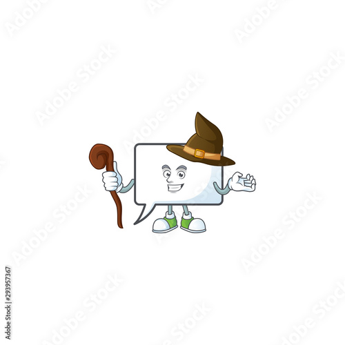 Witch shape rectangle bubble on white background.