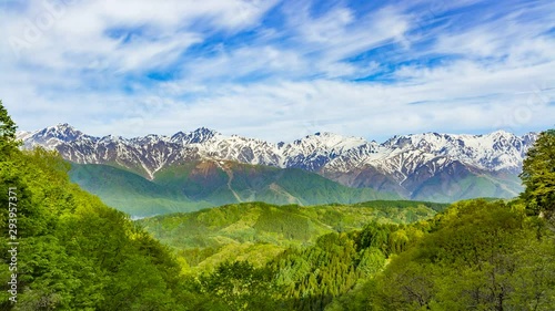 長野県白馬村白沢峠から眺める北アルプスの山々