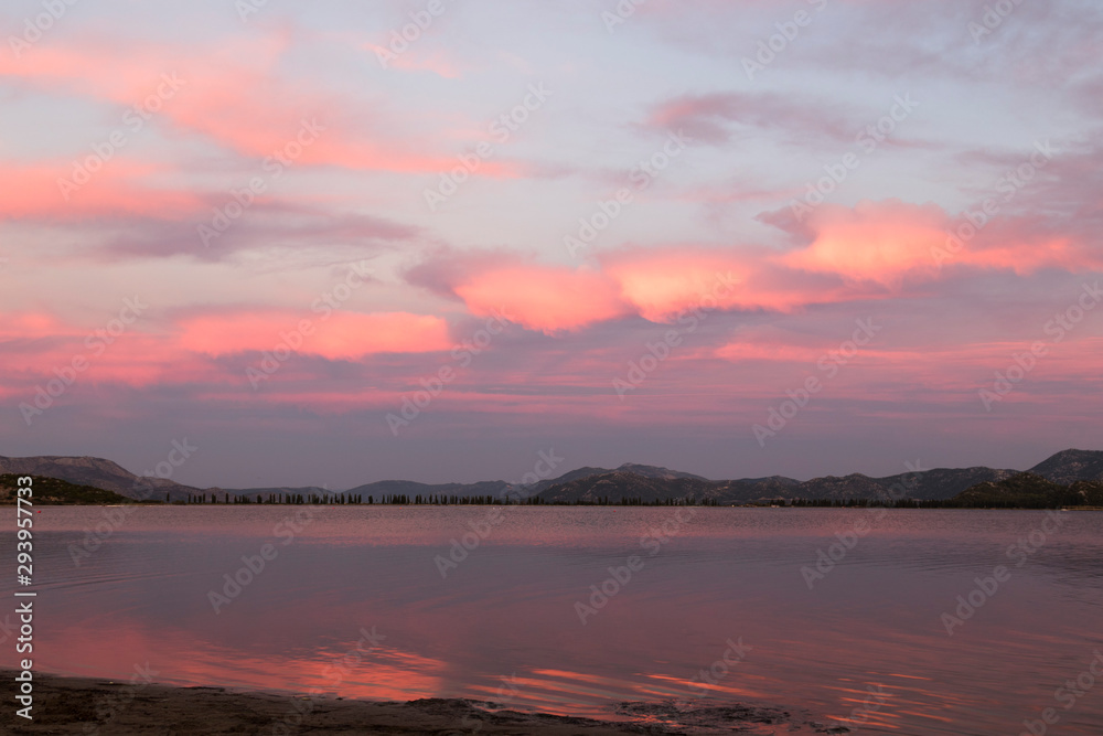 Fototapeta premium Sunset on the Neretva delta, Croatia