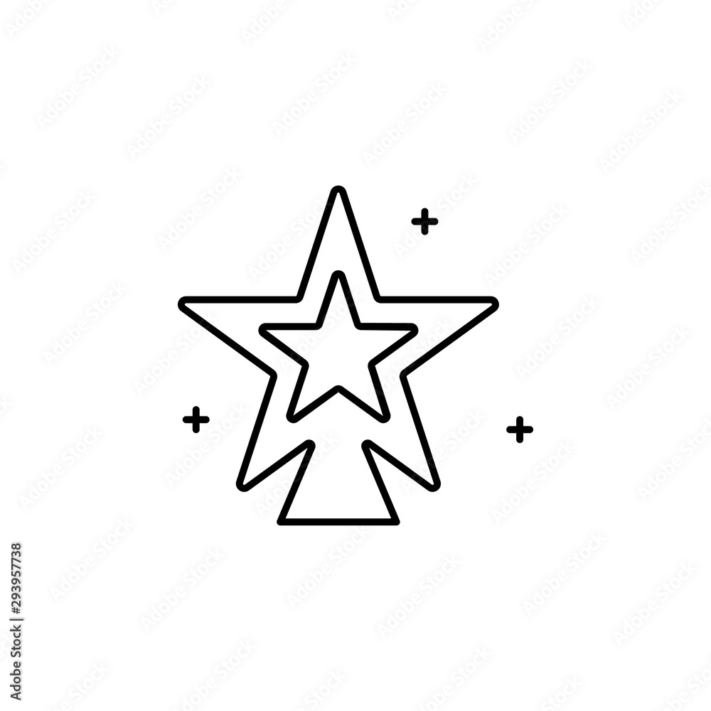 tree, Christmas, star line icon on white background tree, Christmas, star line icon on white background