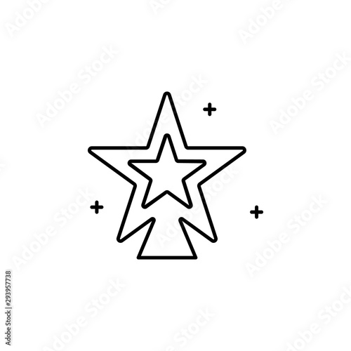 tree  Christmas  star line icon on white background