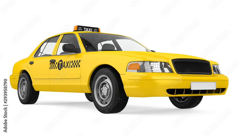 Yellow Taxi Isolated