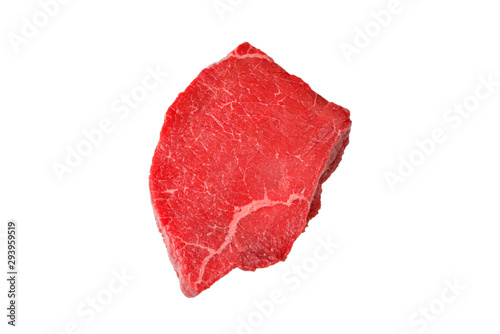 Beef steak isolated on white background.