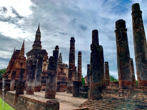 Wat Mahathat ancient capital of Sukhothai, Sukhothai Historical Park is the UNESCO world heritage, Thailand