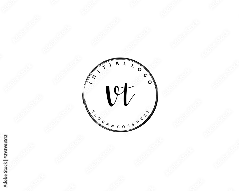 VT Initial handwriting logo vector VT Initial handwriting logo vector