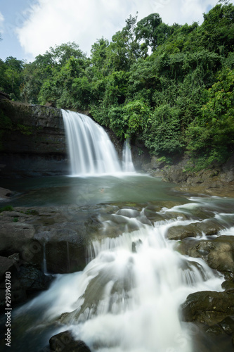 Songrampunji Waterfall near  Dawki Meghalaya India