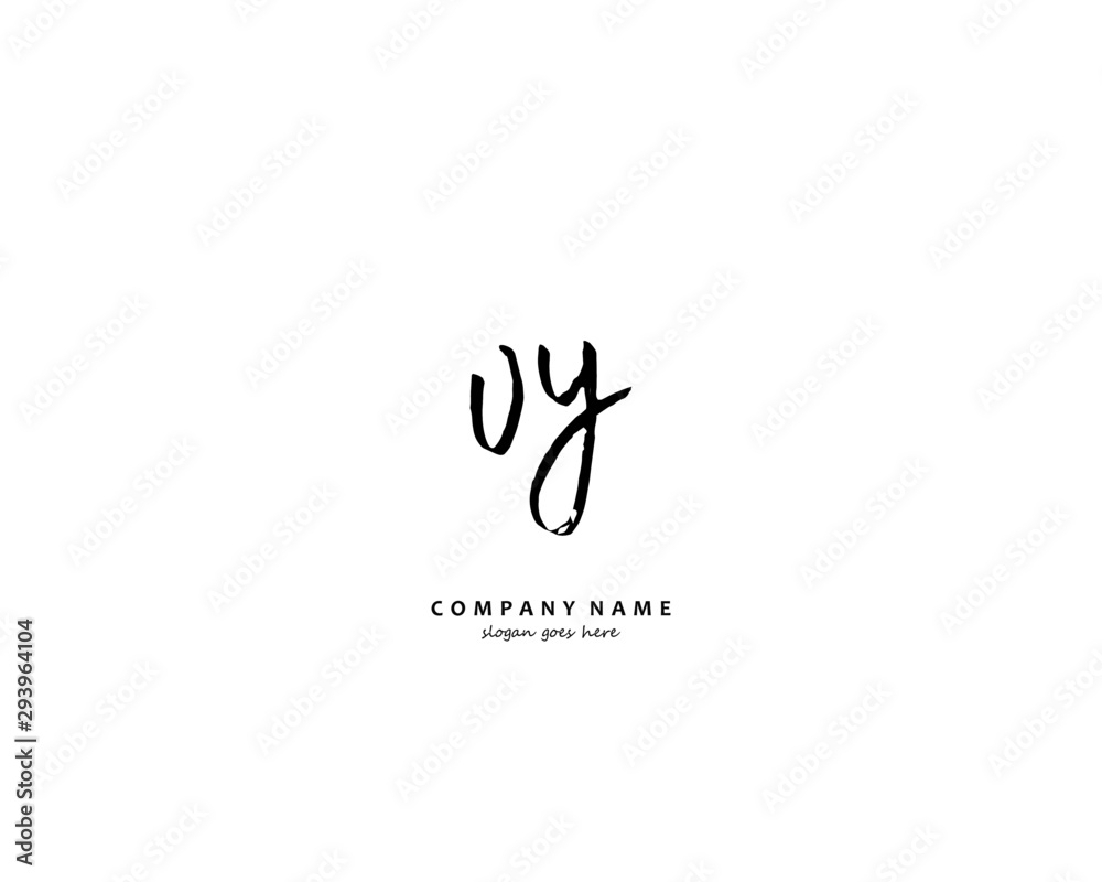 VY Initial handwriting logo vector VY Initial handwriting logo vector