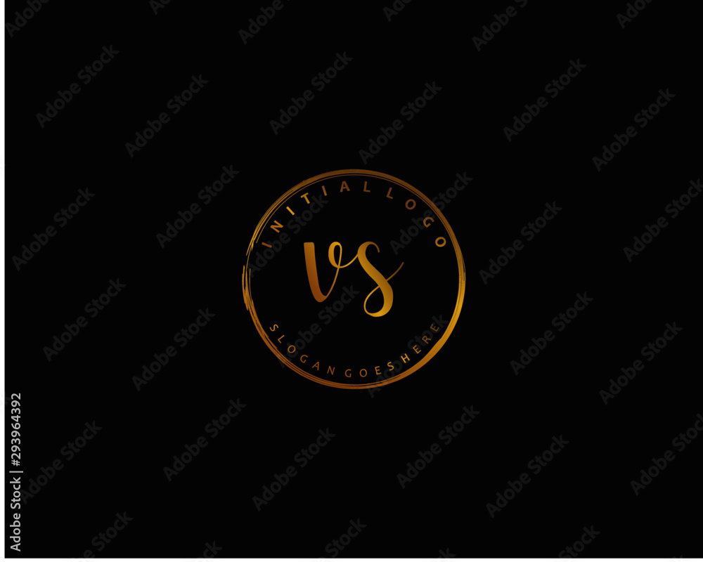 VS Initial handwriting logo vector VS Initial handwriting logo vector