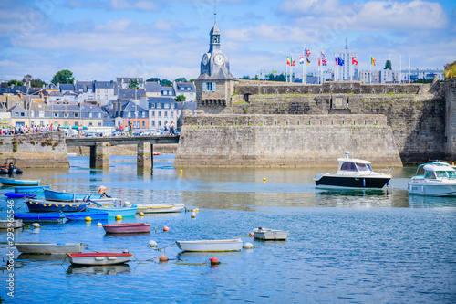 Boats and ships in the port of Concarneau. Brittany. France photo