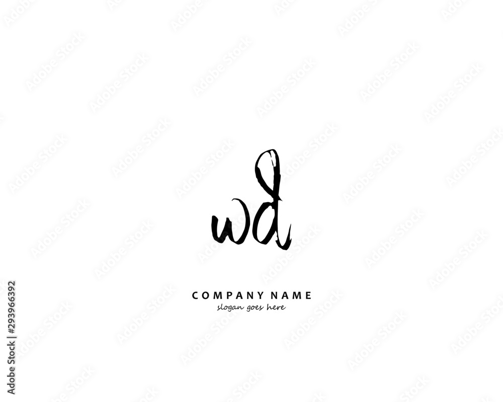 WD Initial handwriting logo vector WD Initial handwriting logo vector
