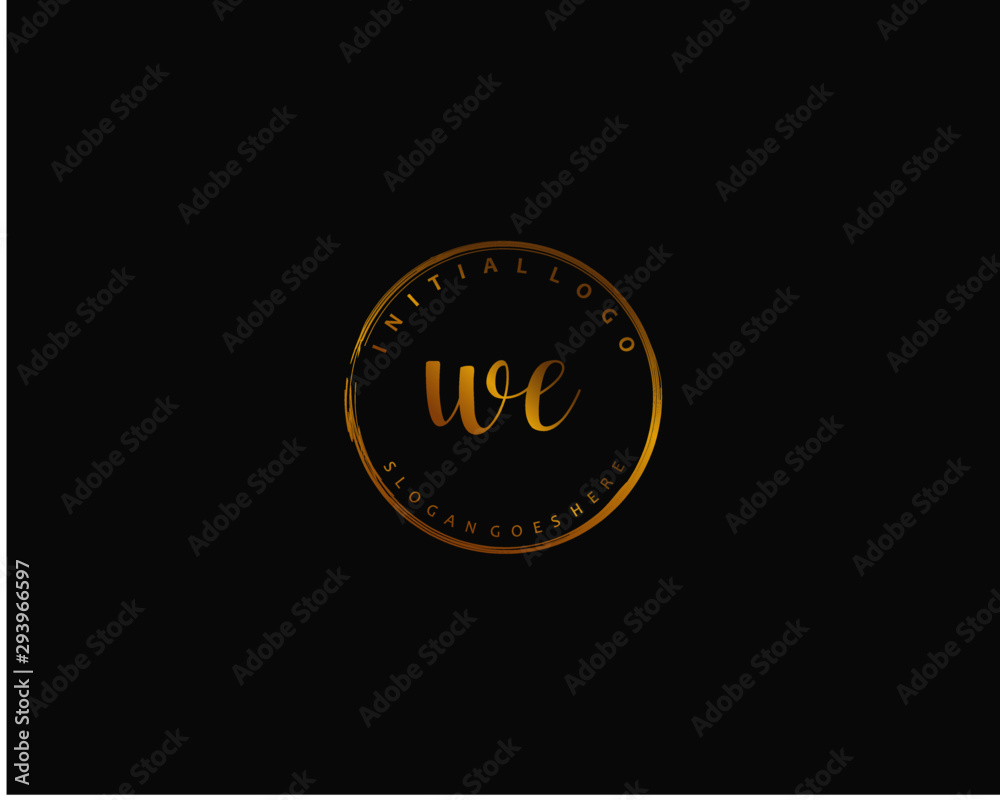 WE Initial handwriting logo vector WE Initial handwriting logo vector