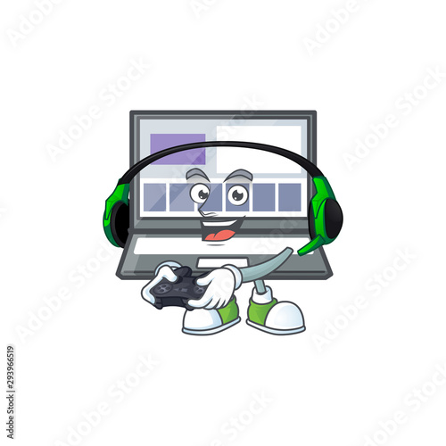 Gaming laptop with a cartoon character style