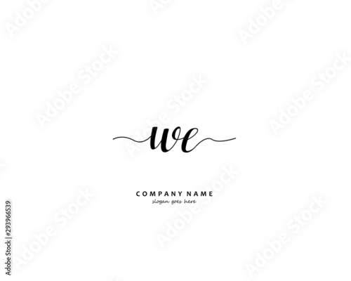 WE Initial handwriting logo vector