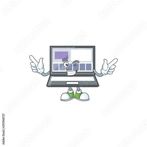 Wink technology laptop with character mascot shape