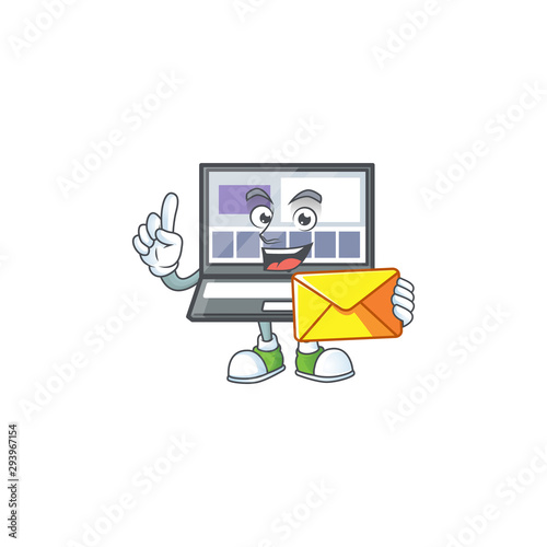 With envelope technology laptop with character mascot shape