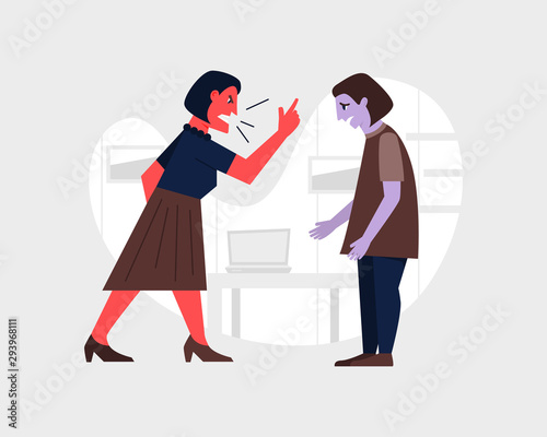 Domestic abuse concpt. Vector illustration